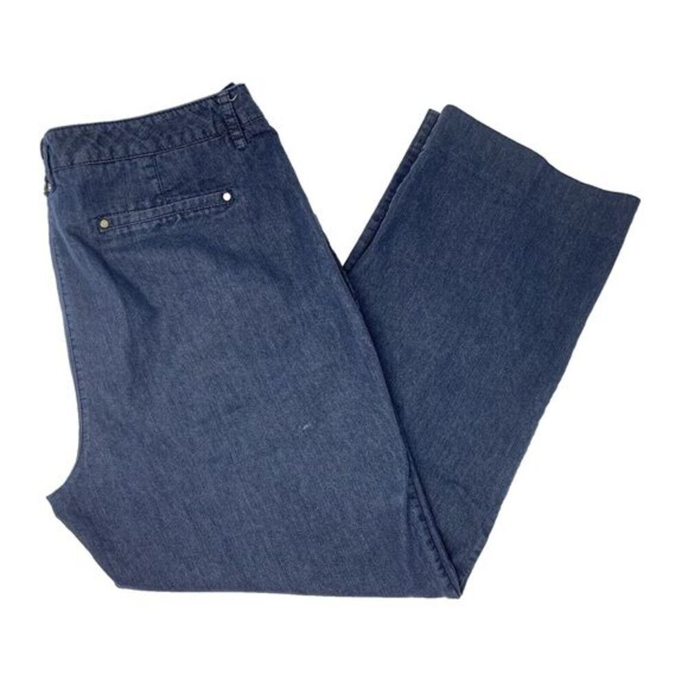 New Directions Navy Blue Cotton Blend Flat Front Women's Jeans Size 14 - Picture 7 of 7
